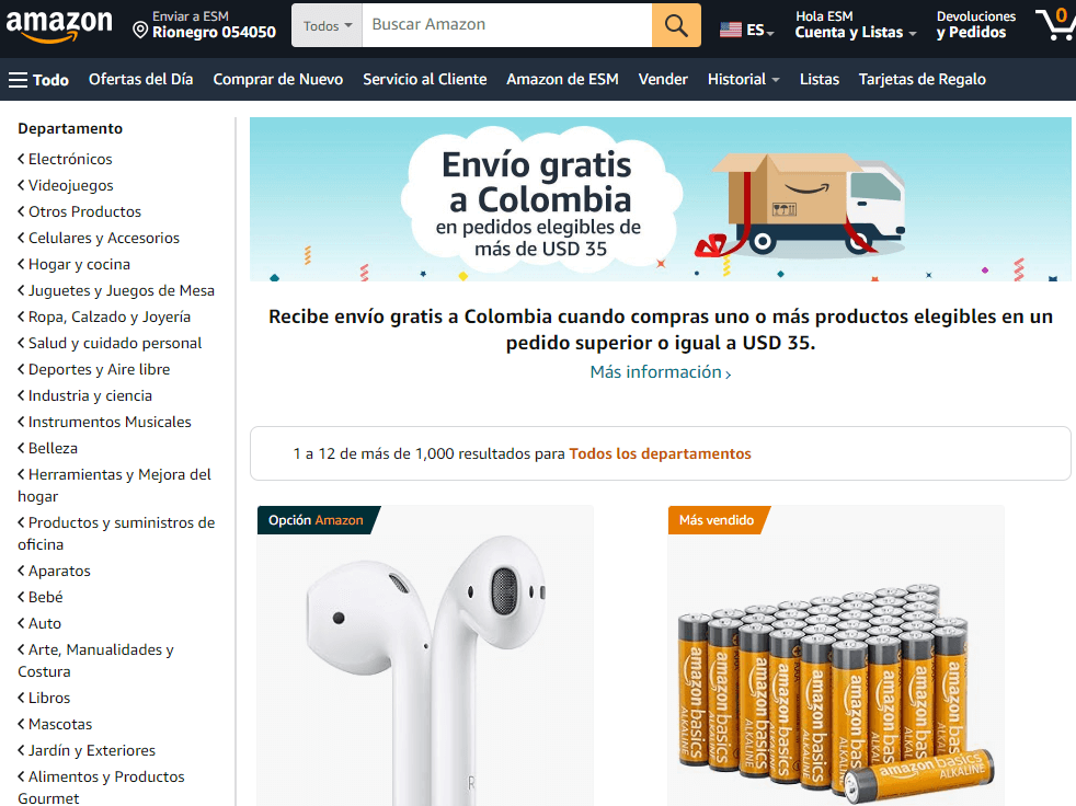 productos de amazon con envio gratis a colombia